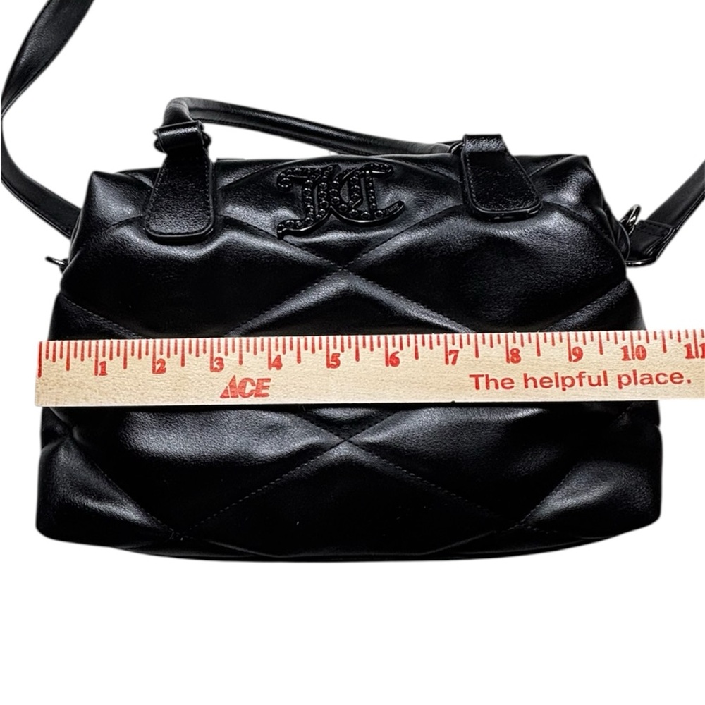 Juicy Couture Black Quilted Brighter Than A Diamond Satchel Crossbody Bag - Picture 7 of 9